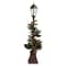 5ft. Pre-Lit LED Holiday Decorated Lamp Post With Greenery & Ornaments